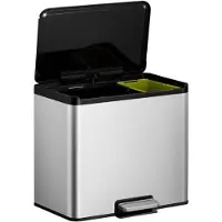 EKO - Essential 2 Recycler pedaalemmer 20+9 liter - Stainless steel Polypropylene - mat RVS - Prullenbak