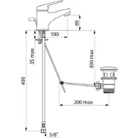Delabie Del wastafelmengkraan opbouw, chroom, voorsprong uitloop 110mm
