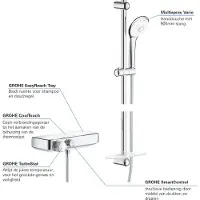 GROHE Grohtherm SmartControl Thermostatische Douchekraan met Doucheset – Chroom – Hartafstand 15 cm – Douchestang 90 cm