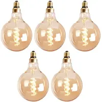 Livin24 Lichtbron LED bol Ø12,5 cm (set van 5) gold