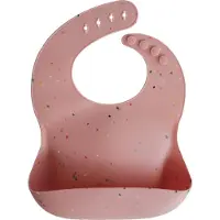Mushie Powder Siliconen slabbetje Roze