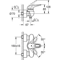 GROHE Eurostyle New douchekraan Chroom