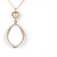 Sophie model Markies collier in zilver roze verguld gezet witte steen en cubic zirconia