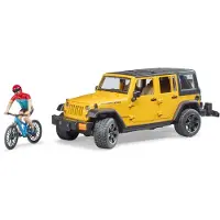 BRUDER Auto Jeep Geel Met Mountainbiker