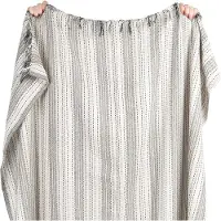 Clayre & Eef Plaid Kt060.110n 125*150 Cm - Natuur Katoen Deken