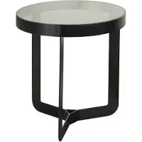 Spinder Design bijzettafel Douglas 46 x 50 cm glas/staal grijs