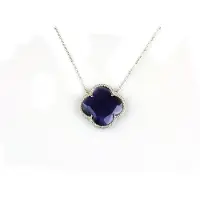 Sophie model Fiori klein ketting in zilver paarse klaver