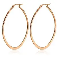 Cilla Jewels Ovale oorbellen Edelstaal Rose-40mm