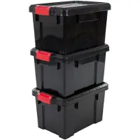 Iris Powerbox Opbergbox - 21L - Kunststof - Zwart/Rood - Set van 3