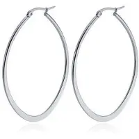 Cilla Jewels Ovale oorbellen Edelstaal Zilverkleurig-60mm
