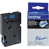 Brother TC-501 'extreme' tape zwart op blauw 12 mm (origineel)