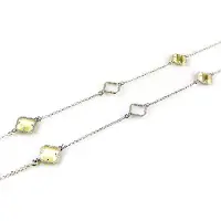 Sophie model Fiori open klavers collier in zilver parelmoer klavers