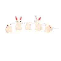 Konstsmide Verlichte paasversiering voor binnen en buiten - 5 konijnen - 40 LEDs - Warm wit - Dimbaar - 15 cm hoog