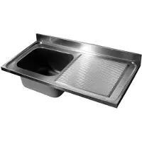 CombiSteel Spoeltafelblad - 1 Rechts - 120 X 70cm - 7013.1125 - Horeca & Professioneel