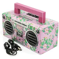 GPO BRONXPINK - Draagbare bluetooth speaker Bronx, jaren '80, roze