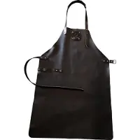 Ofyr Leren schort Zwart - BBQ schort - barbecue schort - kookschort