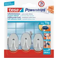 TESA 9x Powerstrips ovale haken chroom small - Klusbenodigdheden -