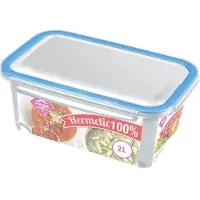 Hega hogar 2x Voorraad/vershoudbakjes 2 liter transparant plastic/kunststof -
