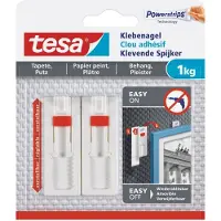 TESA 4x stuks klevende spijkers verstelbaar - wit - voor gevoelige