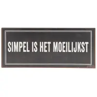 Clayre & Eef TEKSTBORD | 30*13 CM | BRUIN | METAAL | | 6Y3254