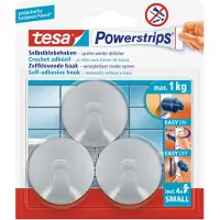 TESA 6x Powerstrips ronde haken chroom small - Klusbenodigdheden -