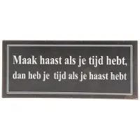 Clayre & Eef TEKSTBORD | 30*13 CM | BRUIN | METAAL | | 6Y3247