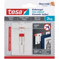 TESA 4x stuks klevende spijkers verstelbaar - wit - voor behang en