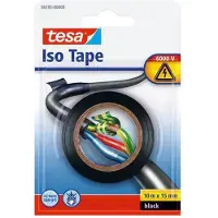 TESA 2x isolatietape rol zwart 10 mtr x 1,5 cm - Klusbenodigdheden -