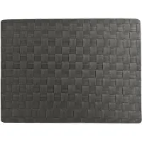 Cosy & Trendy 4x Rechthoekige placemats donkergrijs geweven/gevlochten 30 x 40 cm -
