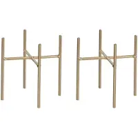 Mica Decorations 2x Plantenstandaards/voeten Ascot goud 14 x 14 cm - Plantenkrukjes -