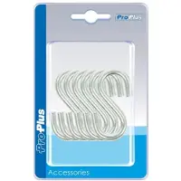 Pro+ 24x S-haken/ophanghaken verchroomd staal 6 mm 5,8 x 2,7 cm -
