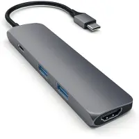 Satechi SLIM TYPE - C Multiport Adapter Grijs