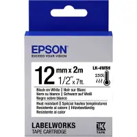 Epson LK-4WBH hittebestendige tape zwart op wit 12mm (origineel)