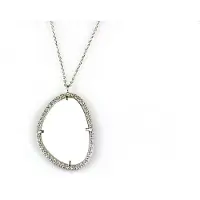 Sophie model Druppel gezet ketting in zilver met hanger gezet met witte steen en cubic zirconia