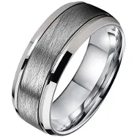 TJ Tom Jaxon Zilverkleurige wolfraam heren ring Geborsteld Mat en Glans-17mm
