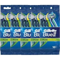 Gillette - Blue II - Wegwerpscheermesjes - Plus Slalom - 5 x 10 (50) stuks - Voordeelverpakking