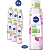 Nivea Naturally Good SHOWER Geranium Flower - 6 x 300 ml - voordeelverpakking