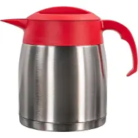 Jos ten Berg EasyClean Koffiekan Roestvrij staal) 1,2 l Zilver, rood