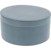Compactor opbergdoos Julie 16 x 8,5 cm bamboe petrolblauw