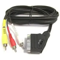 PremiumCord SCART kabel naar 3xCINCH, stekker naar stekker, IN/Out schakelaar, zwart, 1,5 m