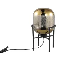 Ptmd collection PTMD Snakey goudkleurige tafellamp glas op metalen voet maat in cm: 27 x 27 x 47