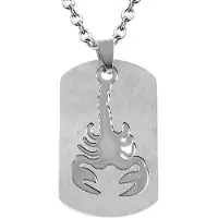 Montebello Ketting Schorpioen - Heren - 316L Staal - Dogtag - Horoscoop - 50 x 22 mm - 50 cm