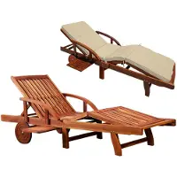 Deuba Ligbed Tami Sun Acaciahout 196x55x5cm incl kussen