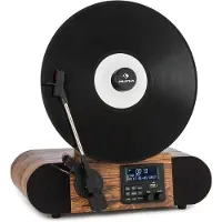 Auna Verticalo SE DAB retro platenspeler DAB+ FM tuner USB BT AUX hout