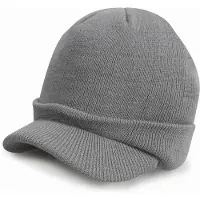 Result Trendy warme wintermuts met visor klep in het lichtgrijs voor