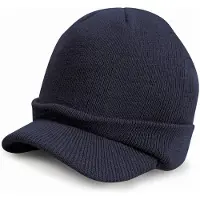 Result Trendy warme wintermuts met visor klep in het donkerblauw voor