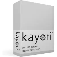 Kayori Topper Hoeslaken Shizu Zilvergrijs (Percal)-200 x 210/220 cm