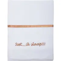 Briljant Baby laken Ssst... Ik Slaap 75x100 cm katoen wit/bruin