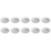 BES LED Spot Armatuur 10 Pack - Pragmi Minko Pro - GU10 Inbouwspot - Rond - Wit - Aluminium - Verdiept - Ø90mm