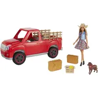 Barbie Sweet Orchard Farm pickup truck met boerin Barbie